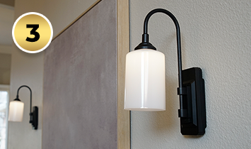 Close up view of the Smart Sconce™ on the wall